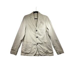 Officine Generale Beige Armie Garment Dyed Linen Blazer Jacket Sport Coat Men 46